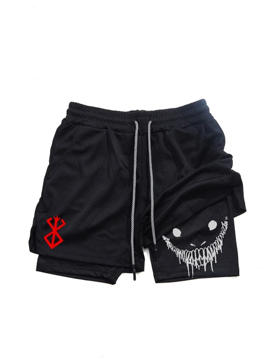 Berserk- Men's 2-in-1 sports shorts, running quick drying shorts.