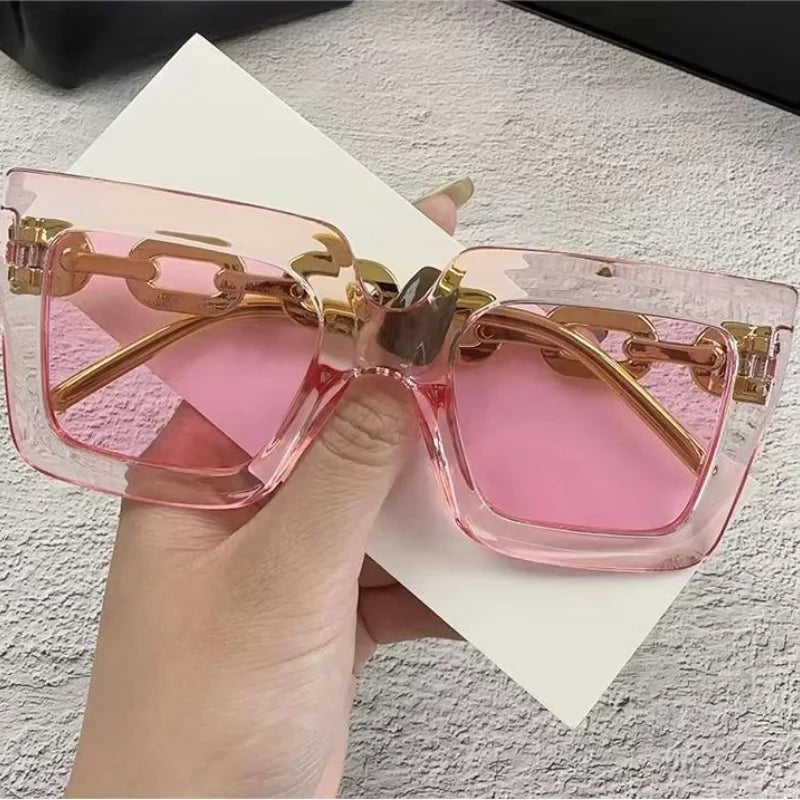 New Women Sunglasses Chain Anti Uv Sun Glasses Fashionable.