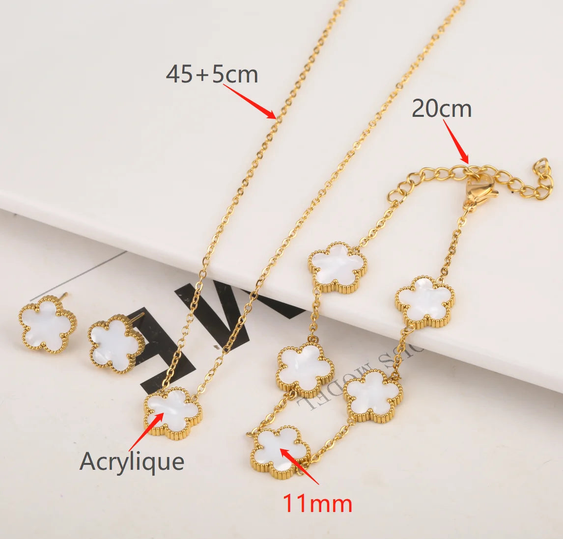 New Design Gold Plated Stainless Steel 316L Plant Flower Bracelet