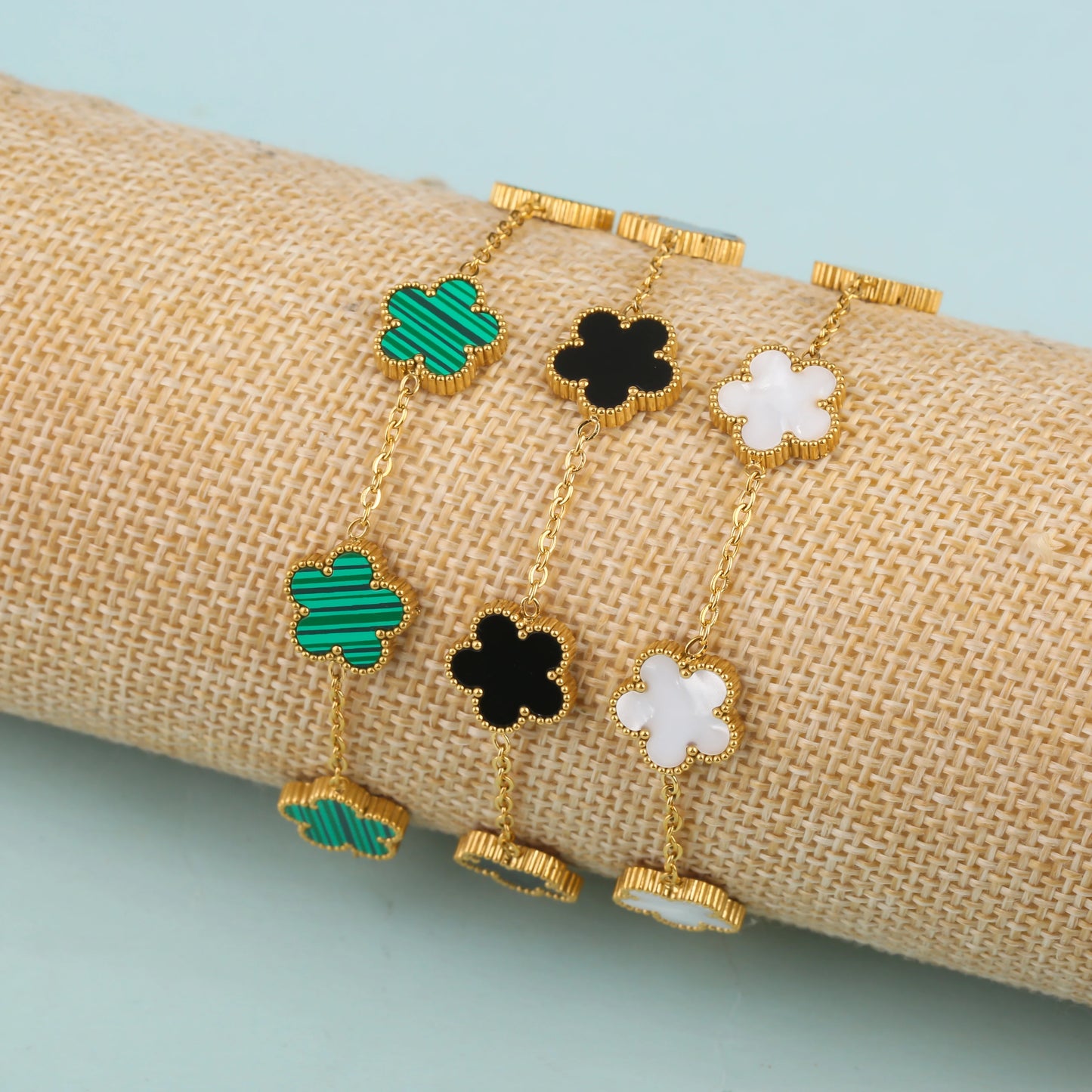 New Design Gold Plated Stainless Steel 316L Plant Flower Bracelet